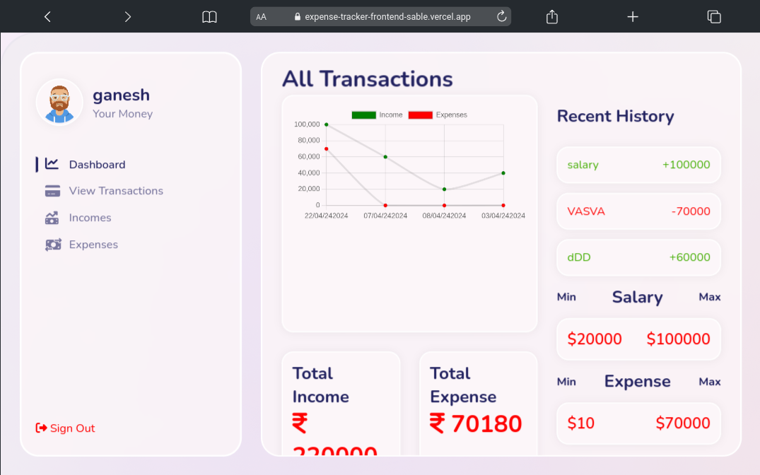 Expense Tracker preview