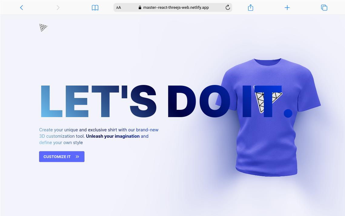Three.js T-Shirt Customizer preview